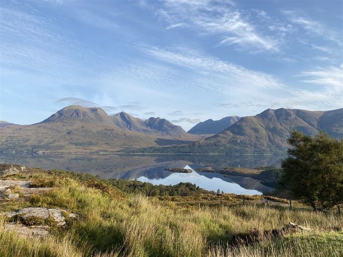 Beinn Alligin and lower slopes of Liathach right. photo Margaret Dearman