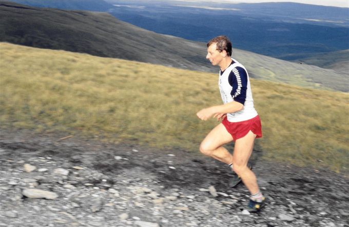 Alwyn running, actually on Ben Lomond - today's area is far to remote for photos. Photo Rob Howard