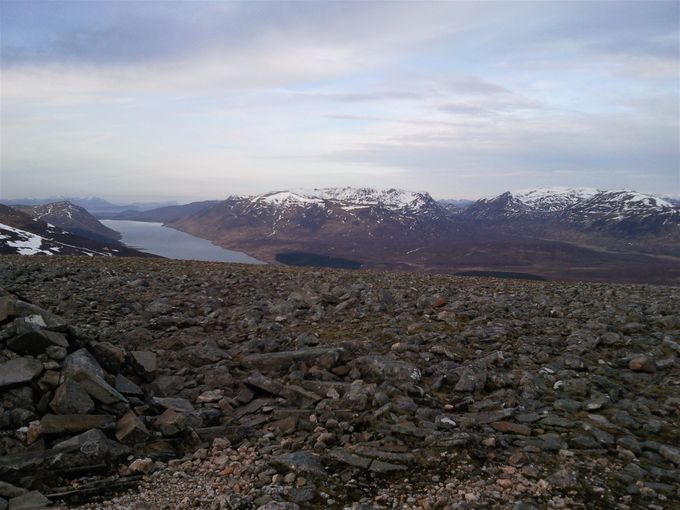 From Geal-charn looking to Loch Ericht, Ben Alder and Ardverikie. Photo https://colinlamont.com