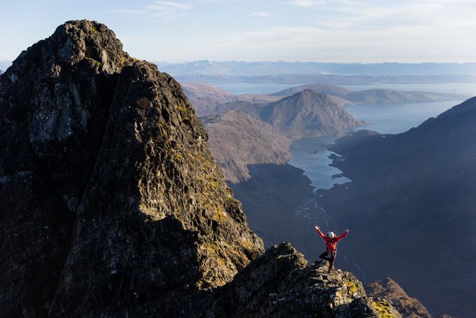 Part of the complex Sgurr a' Mhadaidh section showing Loch Coruisk in fin weather. Photo Adrian Trendall