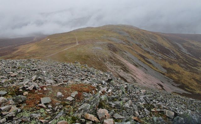 From the summit of Carn a' Chlamain looking towards Steve's descent. Photo https://big-gorse-bush.blogspot.com/