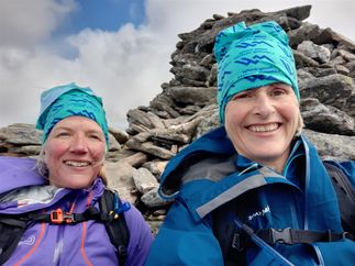 A'Chailleach summit cairn, we felt like old women ...