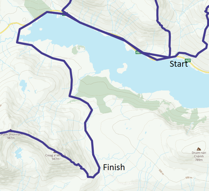 Cycle round west of Loch Cluanie